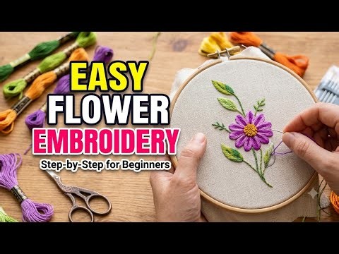 Easy Flower Embroidery Design for Beginners | Step-by-Step Tutorial Livestream