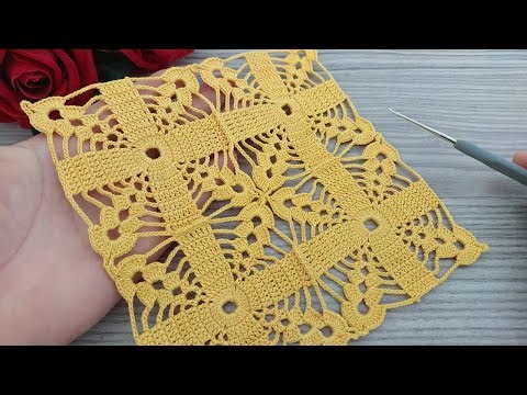 Super Easy Beautiful Square Crochet Pattern | Beginner-Friendly Tutorial | Tığ İşi Kare Desen