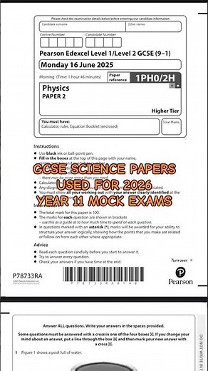 GCSE Science Papers that will be used for Year 11 2026 Mock exams 📚 #gcsescience #revision