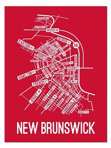 New Brunswick, New Jersey Street Map - Poster, Acrylic, Framed, and Metal Prints - Etsy