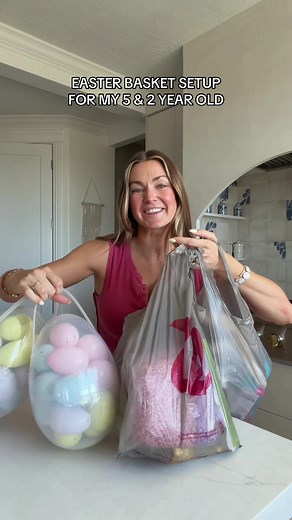 Almost got caught red handed there 😂😂😂 #easterbasket #eastermorning #momsoftiktok #eastersetup #momlifebelike