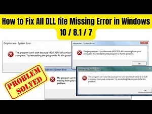 How to Fix All DLL file Missing Error in Windows 10 / 8.1 / 7