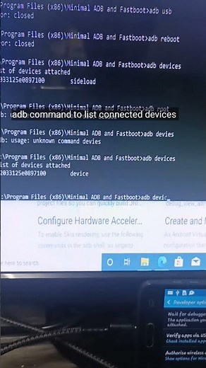 adb command to show connected devices!!!!