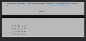 For arbitrary constants \alpha, \beta, the differential equatio... | Filo