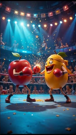 🍎🥭 Fruit Wrestling Battle 🍌🍇 | Funny Talking Fruits Fight in the Ring