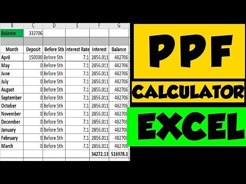 PPF Excel Calculator | Public Provident Fund Calculator | PPF Interest Calculation
