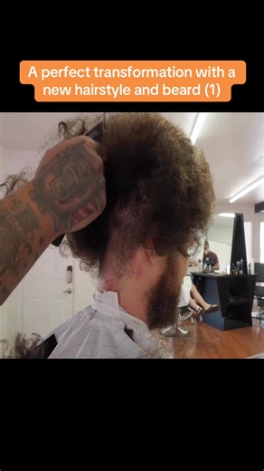 A perfect transformation with a new hairstyle and beard (1)#trending #viral #funny #hair
