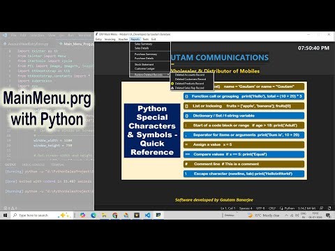 Main Menu Developed by Python #python #programming #erp