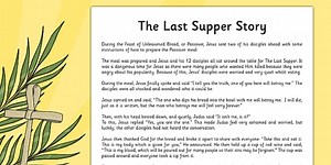 The Last Supper Story Sheet