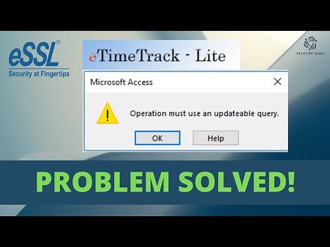 E time track lite Time attendance Software Error "OPERATION MUST USE AN UPDATEABLE QUERY " Solved