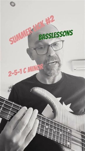 Summer lick # 2 over 2 5 1 C minor whole tone scale #basslessons #bassfeatured #jazz #bass #basslick