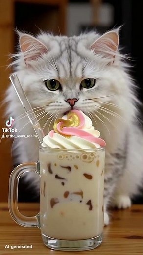 Crystal Milkshake Bliss — Fluffy Cat ASMR Sip