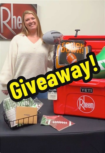 The lights are on, and the biggest night in football is almost here 🏈 We know how hard plumbers work year-round, so we’re giving one of you everything you need to watch the game in style: • Rheem gear • Football decor • A YETI® cooler to keep your drinks cold 👉 Enter today! Closes 1/28/26 at 10 PM ET. Good luck! #RheemWater #Plumber #WaterHeater #Giveaway #Rheem