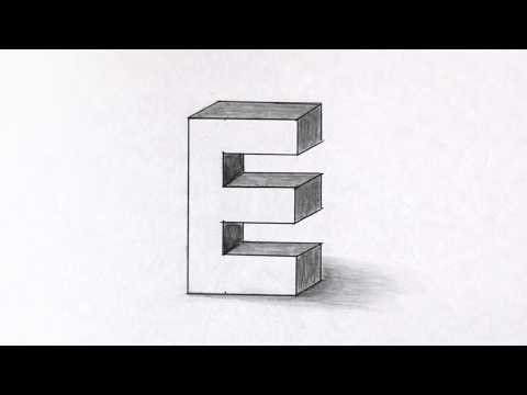 How to Draw 3D Alphabet E Step by Step | Alphabet Series (E)
