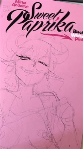 Fun fact: I still didn't have something new to post that I did in 2026 (I’m working on staff I can’t show yet, but no personal sketches just for fun) so I’m posting old stuff! So, here an old Paprika blank cover💖 Do you prefer me to post Paprika stuff or other kind of characters? | Mirkand - Mirka Andolfo