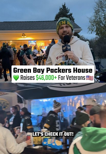 💚💛Right by Lambeau there’s a Packer house that has raised over $46,000 to support Vetrans 🇺🇸 #greenbaypackers