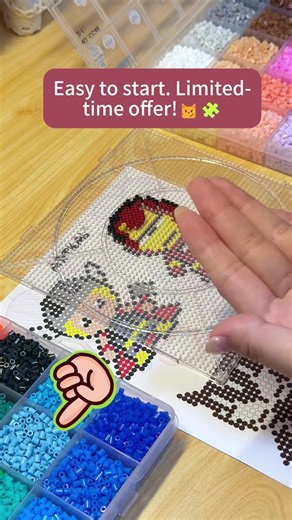 First Time Trying Fuse Beads… Fail? 😳🧩#diy #fusebeads #perlerbeads #fyp #giftedinlove