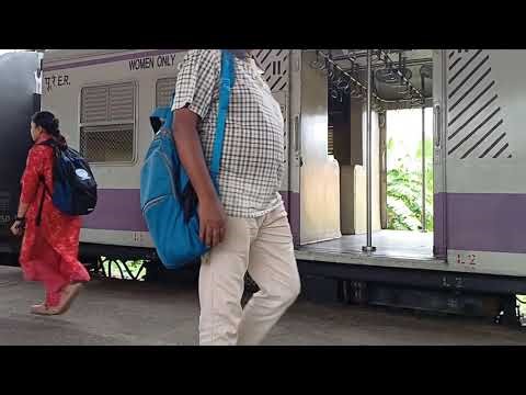 Up Howrah - Bandel local train is entering and leaving Hooghly Rly. Station.