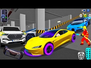 New Golden EV⚡Tesla 2025 Parking in Garage | 3D Driving Class Game 🎮 Android & iOS Gameplay