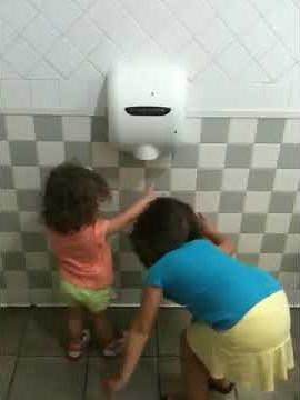 Kids in the hand dryer