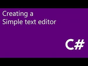Visual C# 2015 - Simple text editor