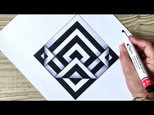 3d drawing | optical illusion | op art tutorial step by step | geometric for beginners