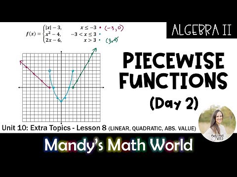Piecewise Functions - Linear, Absolute Value, Quadratic