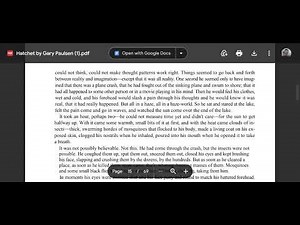 Hatchet by Gary Paulson Chapter #4