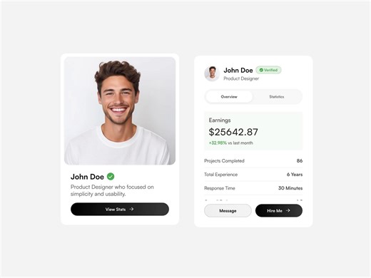 Card UI Animation | Dashboard Earnings Overview Design