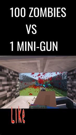 100 ZOMBIES VS MINI-GUN #minecraft #minecraftshorts#shorts
