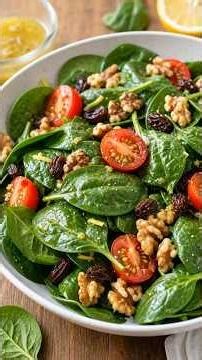 Ensalada fresca de espinacas y nueces #ensalada saludable