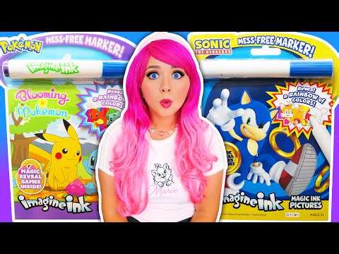 Coloring Sonic & Pokémon Characters in My Imagine Ink Coloring Books! Fun Magic Ink Activity Books