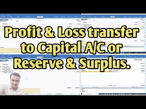 How to profit & loss account transfer entry in tally prime. p & l transfer to capital a/c.