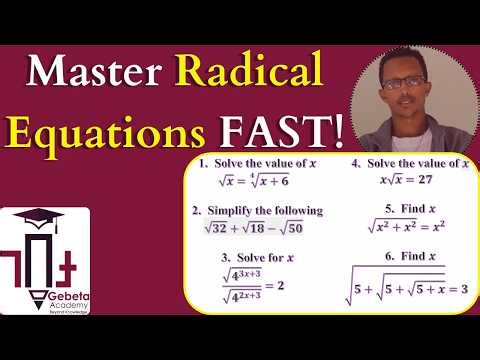 Solve Radical Equations Fast | 6 Challenging Math Problems (Step-by-Step) | Algebra & Surds Mastery