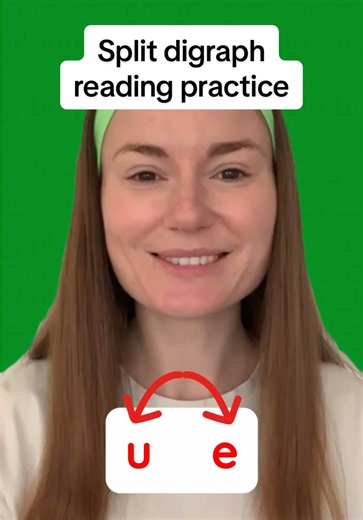 Reading Practice - Split digraph (u-e) u-e makes the long 'u' sound (the same sound as ew and oo). Practice reading words with this sound. You can support children to read by identifying the long (u-e) sound first before blending the other sounds to read the word. Watch for the u-e sound before you start blending 👀 Can your child read these words confidently? 👇 #Readingpractice #splitdigraph #phonics #reading #english