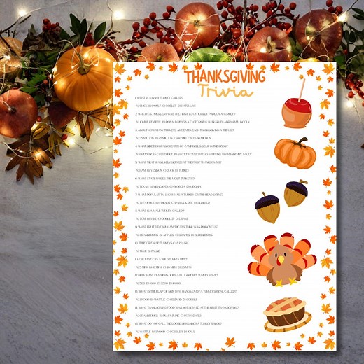 Thanksgiving Trivia Game Printable | 15 Question PDF With Answer Key | Friendsgiving Party Game | Fall Family Activity | Instant Download - Etsy