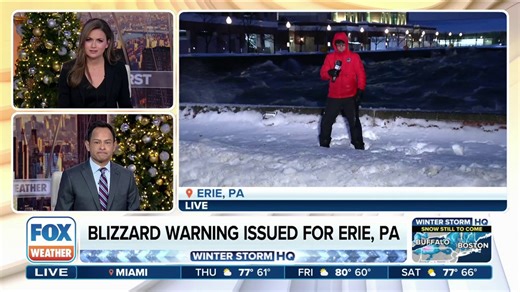 Blizzard Warning issued in Erie, Pennsylvania, as winter storm sweeps across US