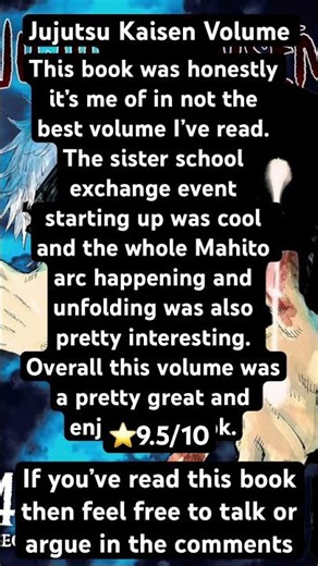Jujutsu Kaisen Volume Review #jjk #manga #books #anime