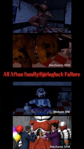 All Afton Family Springlock Failure 💀 #fnaf #fivenightsatfreddys #fnafgame