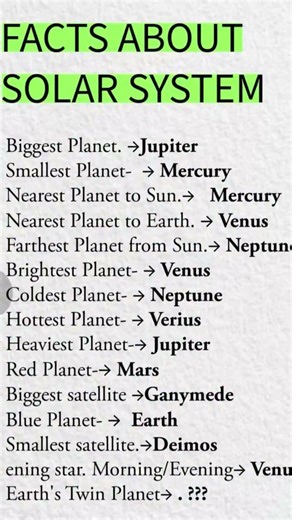 facts about our solar system🔥