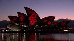 Poppies illuminate the Sydney Opera House