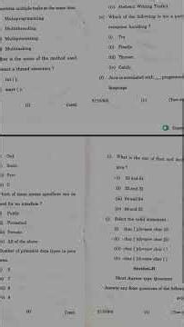 BCA SEMESTER 2 JAVA IN PROGRAMMING 2022 question paper SKMU #pyqs #exam #jnu #bhu #betech #pyqs