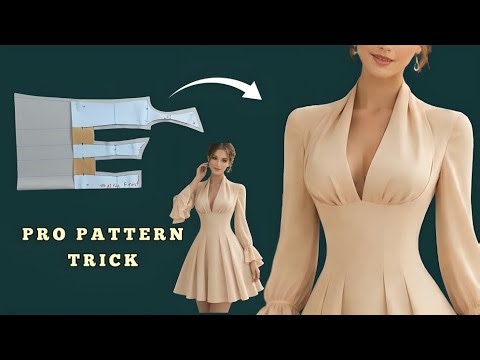 ✅ How to Sew a Flattering V Neck Dress | Pro Pattern Trick Revealed