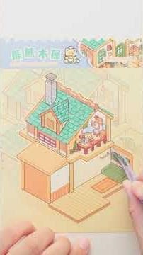 ASMR | Building a Cozy Bear Wooden House 🐻 (Green Series) #ASMRGreenSeries