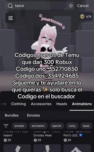 Códigos nuevos de Temu para obtener Robux en Roblox
