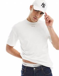 Calvin Klein nano logo t-shirt in white | ASOS