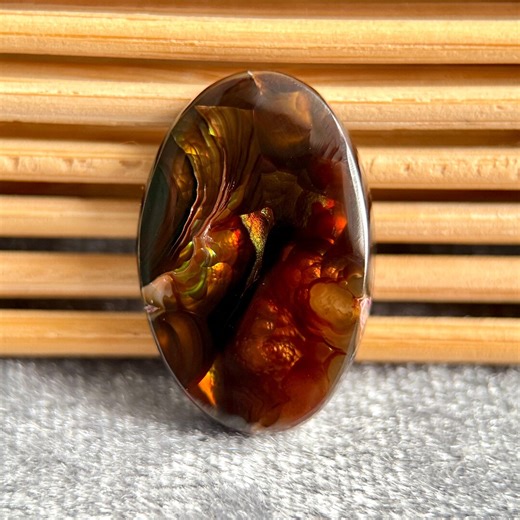 Mexican Fire Agate Pendant | Iridescent Agate Loose Stone | Jewelry Making Gemstone - Etsy