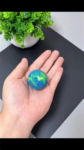 DIY - How to make miniature "Earth"🌍 with Clay #diy #clay #shorts