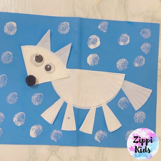 33K views · 725 reactions | Super adorable Cupcake liner Arctic fox craft for preschool and kindergarten 力❄️️....Very easy and fun to create this winter craft! ❄️☃️力...Enjoy | Zippi Kids Corner | Facebook