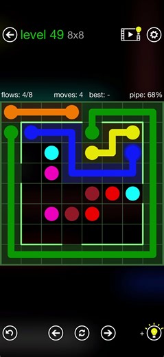 Flow Free - Walls - Courtyard Pack - Level 49 (8x8)